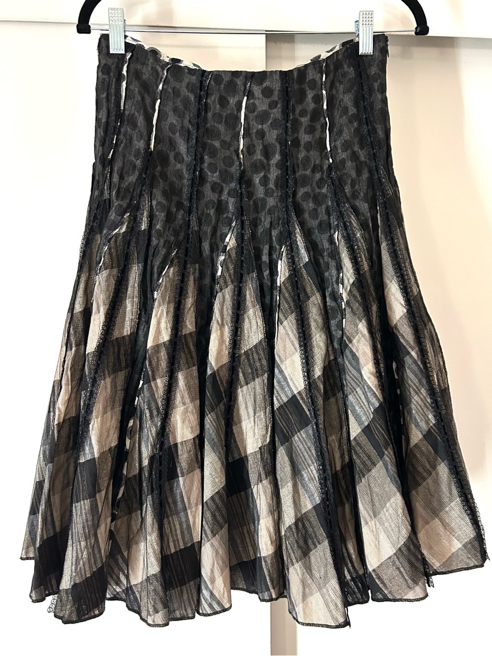 Hazel Black and White Plaid /Swing Pleated Circle Skirt - Picture 11 of 13